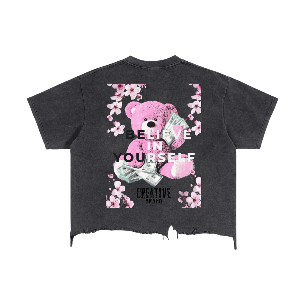 Vintage Wash Boxy Distressed Hem T-Shirt