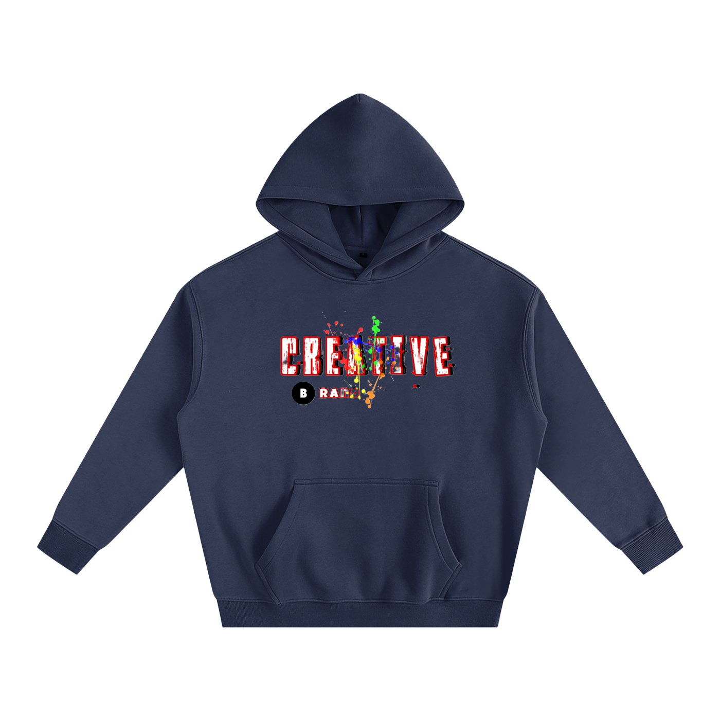 Creative Brand Oversize Fleeced Hoodie( With Paint Splatter)