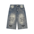Vintage Wash Baggy Denim Shorts