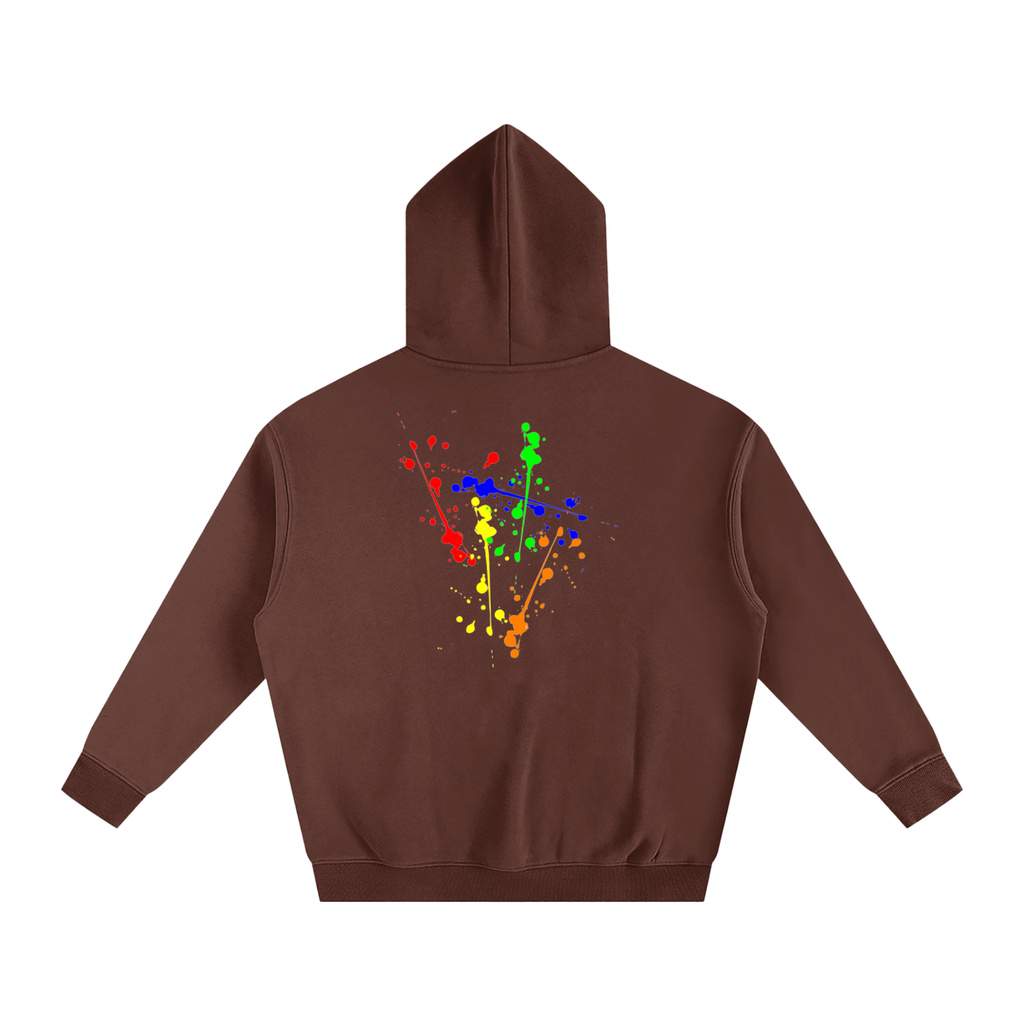 Creative Brand Oversize Fleeced Hoodie( With Paint Splatter)