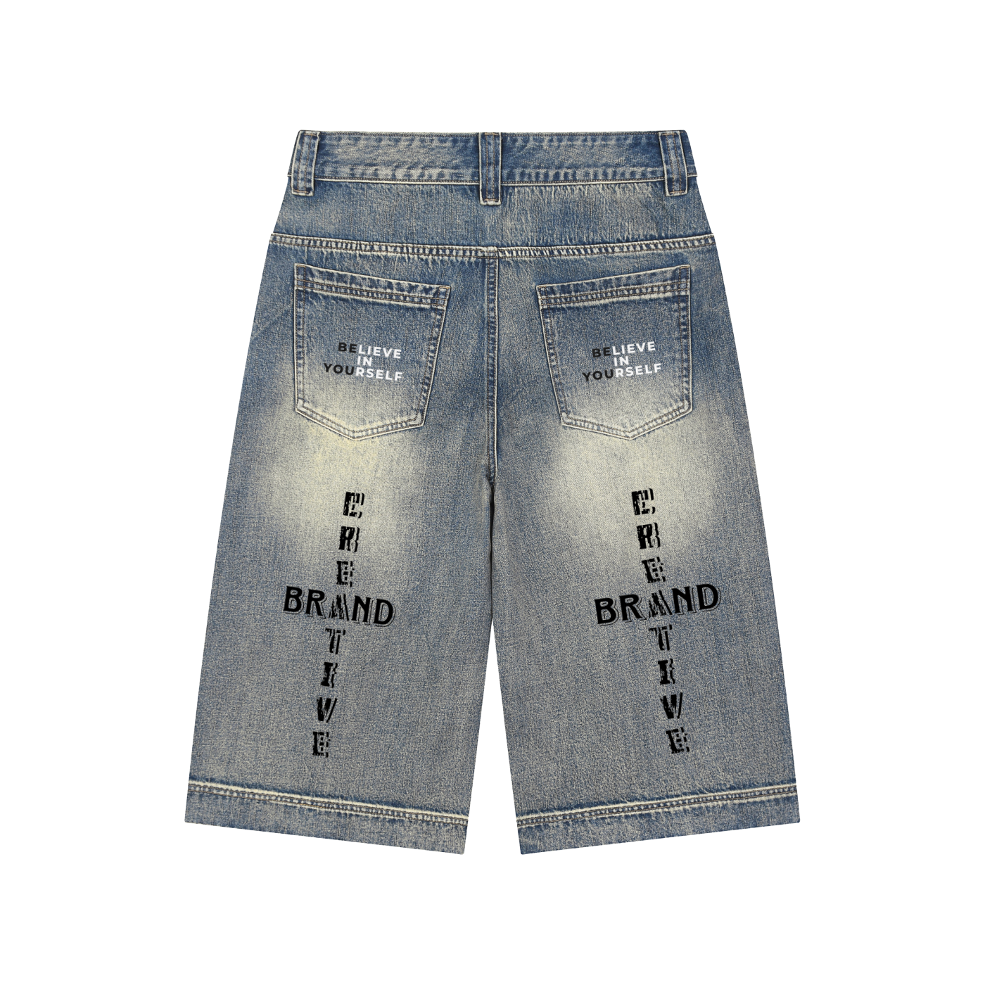 Vintage Wash Baggy Denim Shorts