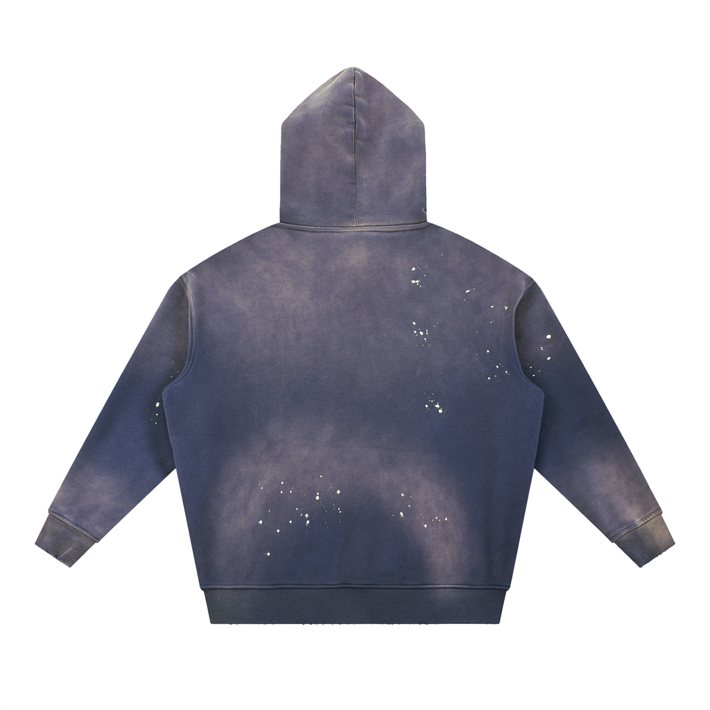 Creative Brand Vintage Washed Frayed Fleece Hoodie