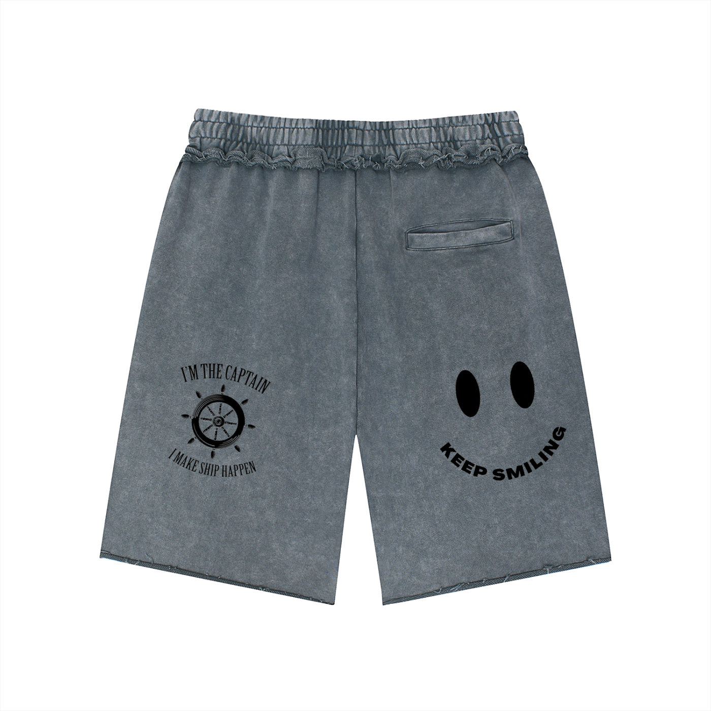 Unisex Mineral Wash Raw Edge Shorts
