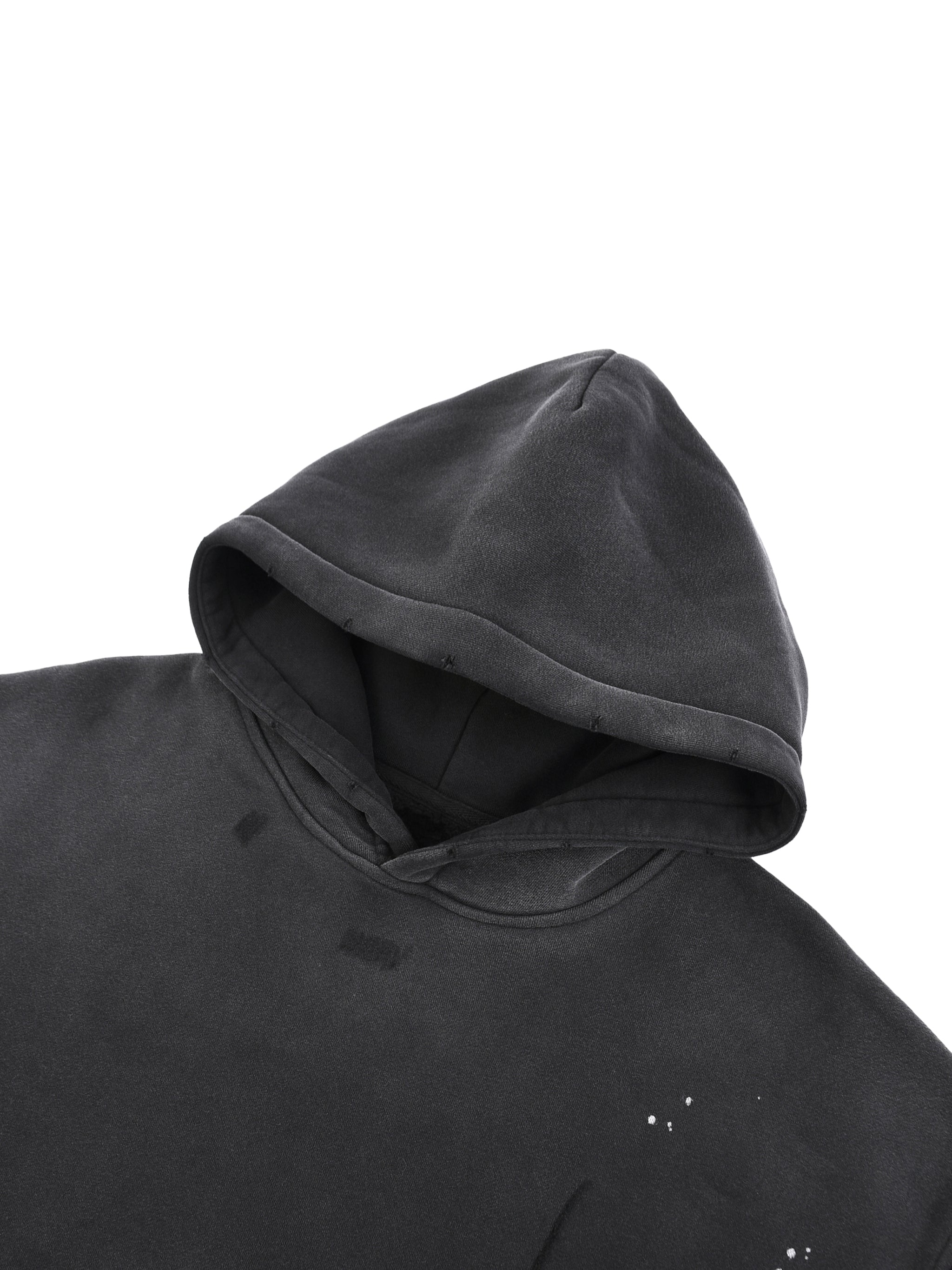 Creative Brand Vintage Washed Frayed Fleece Hoodie