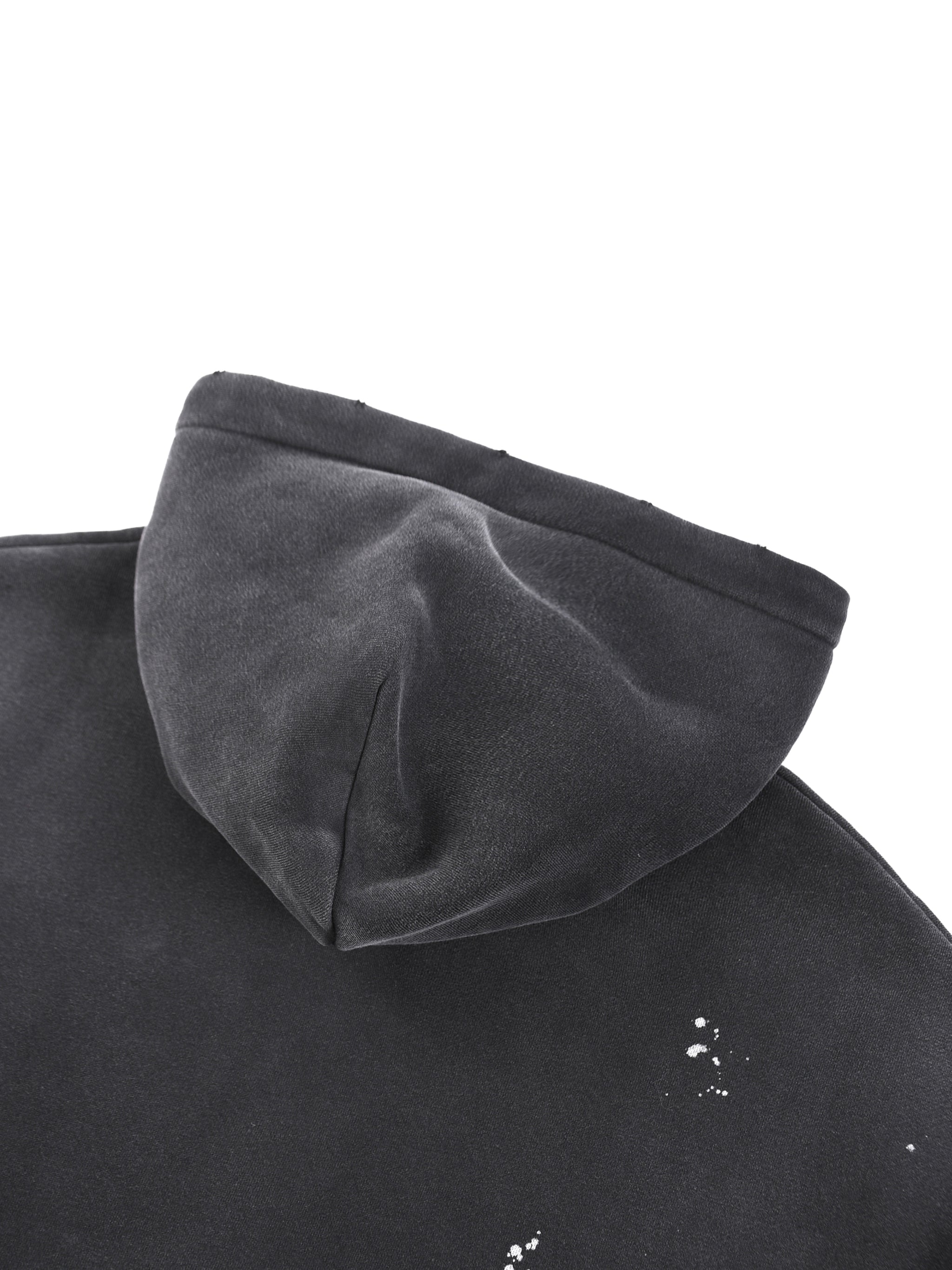 Creative Brand Vintage Washed Frayed Fleece Hoodie